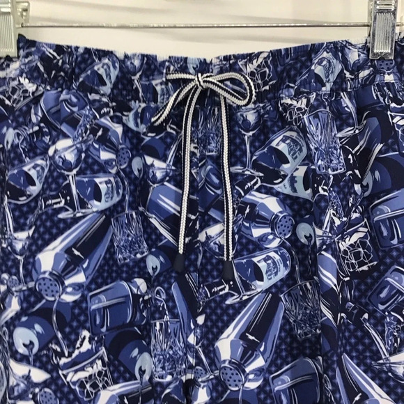 Peter Millar Men’s NWOT Seaside Swim Trunks Lined Blue Cocktails Size Medium - Picture 4 of 9